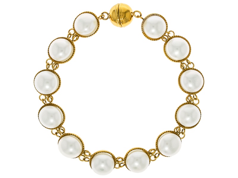 Natural Peach Color Cultured Kasumiga Pearl Rhodium Over Sterling