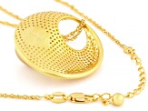 Golden Cultured South Sea Pearl With Topaz 18k Yellow Gold Over Silver Pendant With Chain
