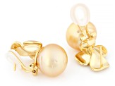 Golden Cultured South Sea Pearl 18k Yellow Gold Over Sterling Silver Earrings