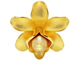 Golden Cultured South Sea Pearl 18 Yellow Gold Over Sterling Silver Enhancer
