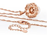 Peach Cultured Freshwater Pearl With Morganite & Zircon 18K Rose Gold Over Silver Pendant with Chain