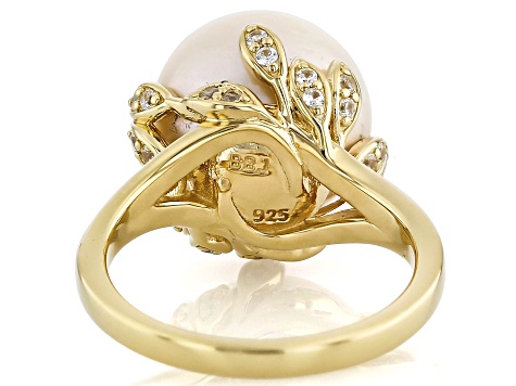 Genusis™ White Cultured Freshwater Pearl With White Zircon 18K