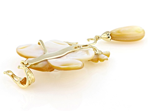 Golden South Sea Mother-Of-Pearl 18K Yellow Gold Over Sterling Silver Enhancer