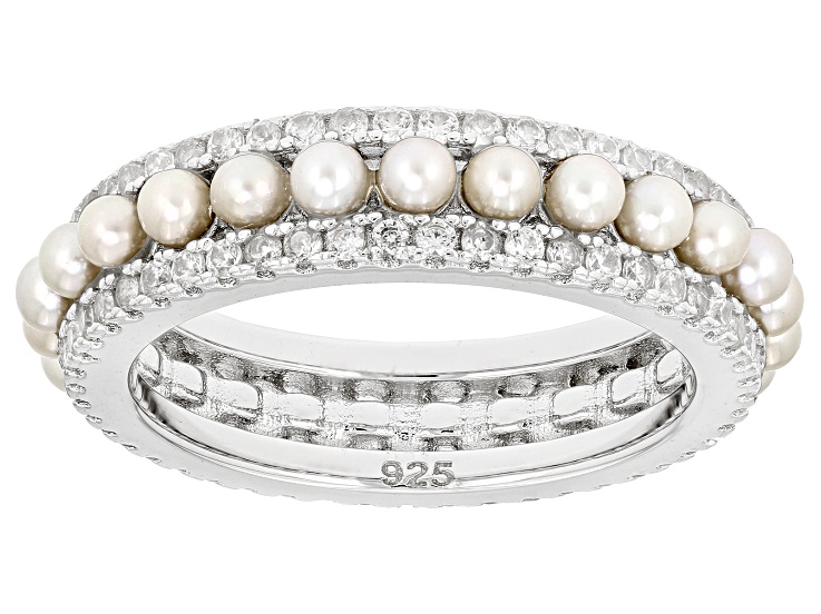e.m Pearl & Zirconia Silver Ring リング e.m Pearl & Zirconia Silver Ring リング