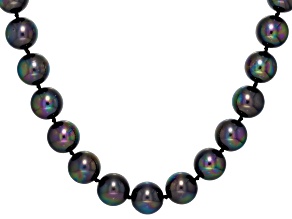 Pearlfection® Peacock Simulant Rhodium Over Sterling Silver 20 Inch Strand