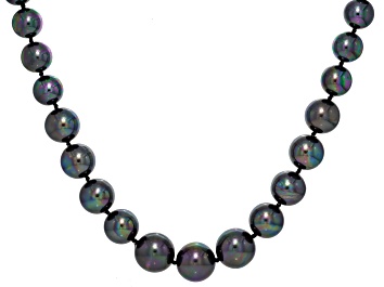 Picture of Pearlfection® Peacock Simulant Rhodium Over Sterling Silver 22 Inch Strand