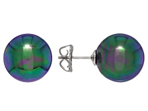 Pearlfection® Peacock Simulant Rhodium Over Sterling Silver Earrings