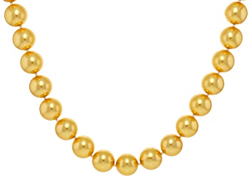Pearlfection® Golden South Sea Simulant Rhodium Over Sterling Silver 32 Inch Strand