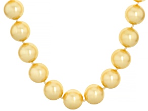 Pearlfection® Golden South Sea Simulant Rhodium Over Sterling Silver 22 Inch Strand
