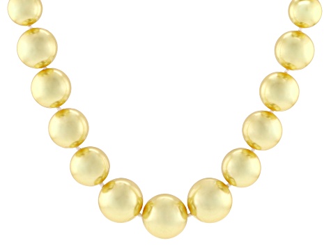Pearlfection® Golden South Sea Simulant Rhodium Over Sterling Silver 24 Inch Strand