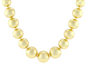 Pearlfection® Golden South Sea Simulant Rhodium Over Sterling Silver 24 Inch Strand