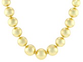 Pearlfection® Golden South Sea Simulant Rhodium Over Sterling Silver 24 Inch Strand