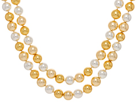 Pearlfection® Golden And White South Sea Simulant 64 Inch Strand Endless Strand