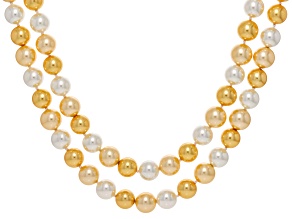 Pearlfection® Golden And White South Sea Simulant 62 Inch Strand Endless Strand