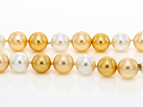 Pearlfection® Golden And White South Sea Simulant 64 Inch Strand Endless Strand