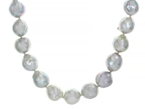Platinum Cultured Japanese Akoya Pearl Sterling Silver Necklace
