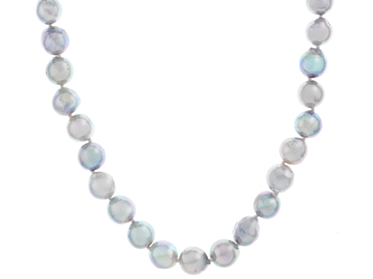 Platinum Cultured Japanese Akoya Pearl Sterling Silver Necklace