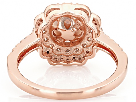 White Cultured Japanese Akoya Pearl With Moissanite Fire® 18k Rose