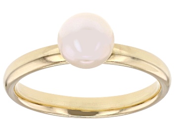 Picture of White Cultured Freshwater Pearl 14k Yellow Gold Ring