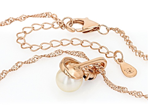 パールPearl White Cultured Akoya Pearl With Purple Spinel & Zircon 18k