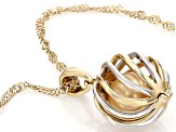 Golden Cultured South Sea Pearl 18k Yellow Gold And Rhodium Over Silver Pendant With Chain