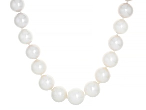Genusis™ White Cultured Freshwater Pearl Rhodium Over Sterling Silver 20" Strand Necklace