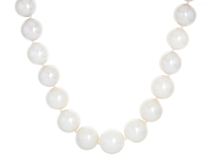 Genusisâ„¢ White Cultured Freshwater Pearl Rhodium Over Sterling Silver 20" Strand Necklace