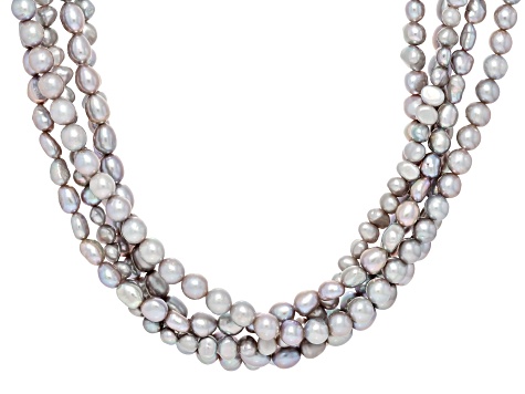 Rhodium Plated Cultured Freshwater Pearl Charm main image 1