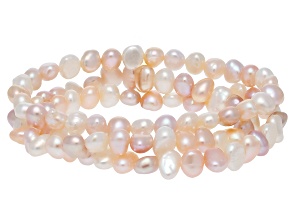 Multi-Color Cultured Freshwater Pearl Stretch Bracelet Set of 3