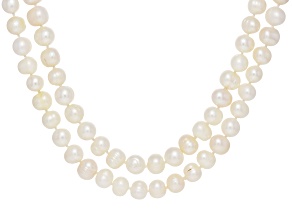 White Cultured Freshwater Pearl 64 Inch Endless Strand Necklace