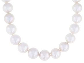 Genusis™ 9-11mm White Cultured Freshwater Pearl Rhodium Over Sterling Silver 20 Inch Necklace