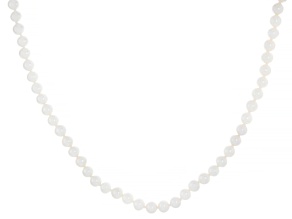 Genusis™ White Cultured Freshwater Pearl Rhodium Over Sterling Silver 20 Inch Strand Necklace
