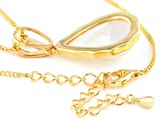 White Cultured South Sea Mabe Pearl 18k Yellow Gold Over Sterling Silver Pendant With Chain