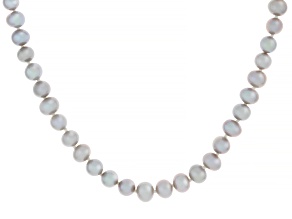 Platinum Cultured Freshwater Pearl Sterling Silver 18 Inch Strand Necklace