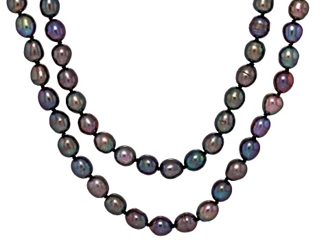 Black Cultured Freshwater Pearl 60 Inch Endless Strand Necklace