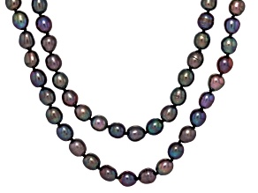 Black Cultured Freshwater Pearl 60 Inch Endless Strand Necklace