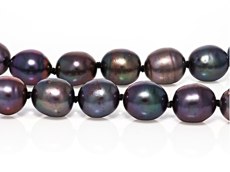 Black Cultured Freshwater Pearl 60 Inch Endless Strand Necklace