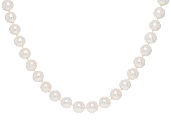 Picture of White Cultured Freshwater Pearl 14k Yellow Gold 18 Inch Strand Necklace