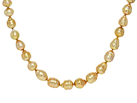 Golden Cultured South Sea Pearl 18k Yellow Gold Over Sterling Silver 18 ...