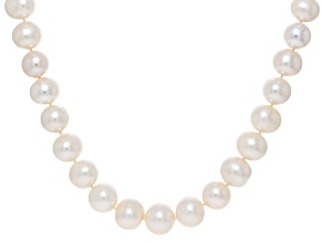 White Cultured Freshwater Pearl 14k Yellow Gold 18 Inch Strand Necklace
