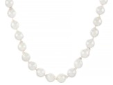 White Cultured Japanese Akoya Pearl 14k Yellow Gold 18 Inch Strand Necklace