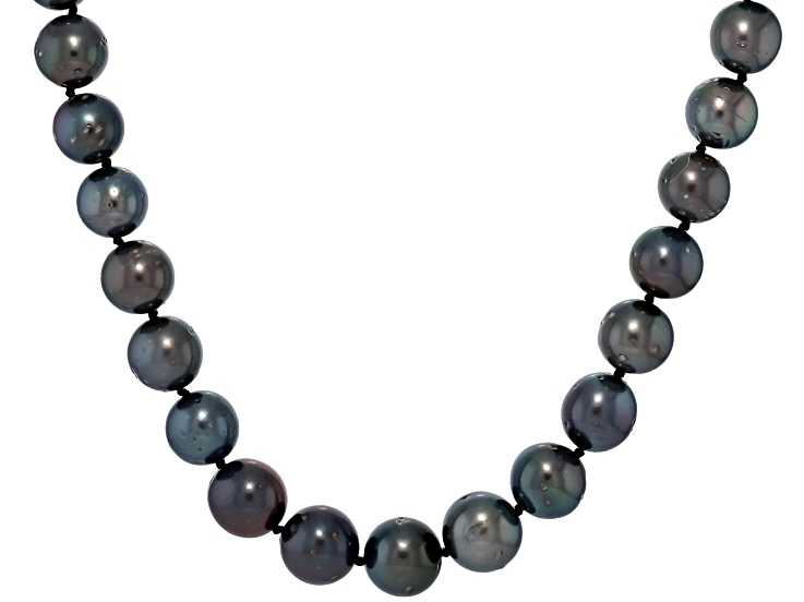 Cultured Tahitian Pearl Rhodium Over Sterling Silver 20 Inch Strand Necklace