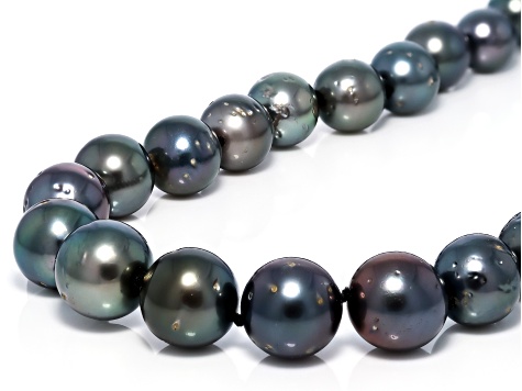 Cultured Tahitian Pearl Rhodium Over Sterling Silver 20 Inch