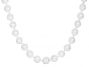 Cultured Japanese Akoya Pearl Rhodium Over Sterling Silver 18 Inch Necklace