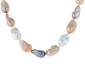 Genusis™ Multi-Color Cultured Freshwater Pearl Rhodium Over Sterling Silver 18 Inch Necklace