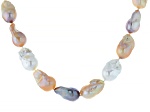 Genusis™ Multi-Color Cultured Freshwater Pearl Rhodium Over Sterling Silver 18 Inch Necklace