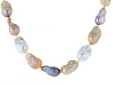 Genusis™ Multi-Color Cultured Freshwater Pearl Rhodium Over Sterling Silver 18 Inch Necklace