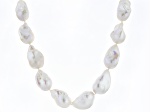 Genusis™ White Cultured Freshwater Pearl Rhodium Over Sterling Silver 18 Inch Necklace