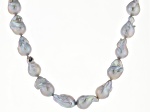 Genusis™ Platinum Cultured Freshwater Pearl Rhodium Over Sterling Silver 18 Inch Necklace