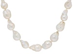 Genusis™ White Cultured Freshwater Pearl Rhodium Over Sterling Silver 24 Inch Necklace